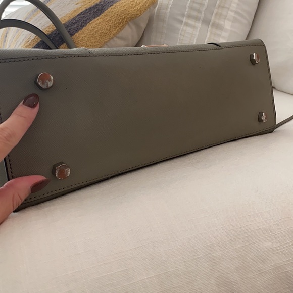 Rebecca Minkoff MAB Grey Leather Saffiano Tote Bag - Picture 4 of 9